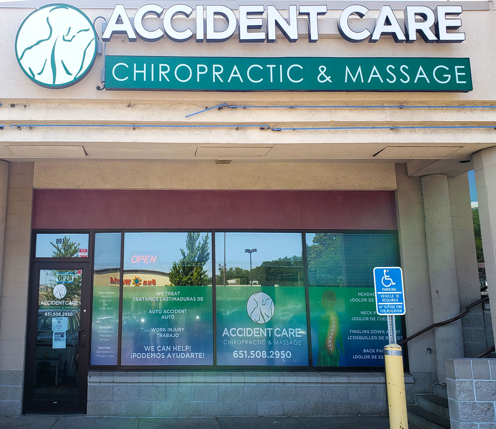 accident care chiropractic massage entrance